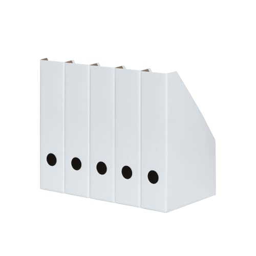 LANDRÉ Stehsammler A4, aus stabilem Karton, 7cm breit, weiss, 5 Stück