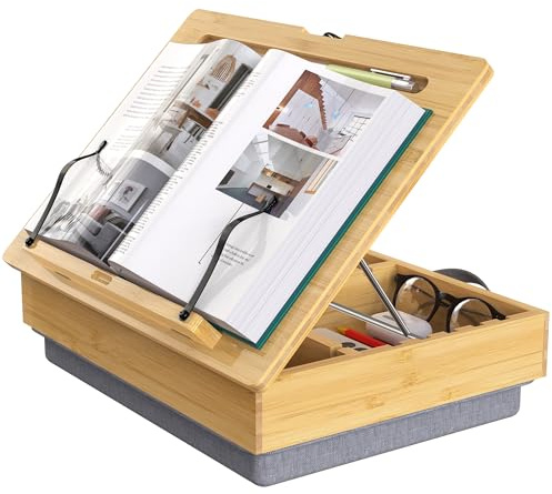 AboveTEK · Bamboo reading stand with lap cushion